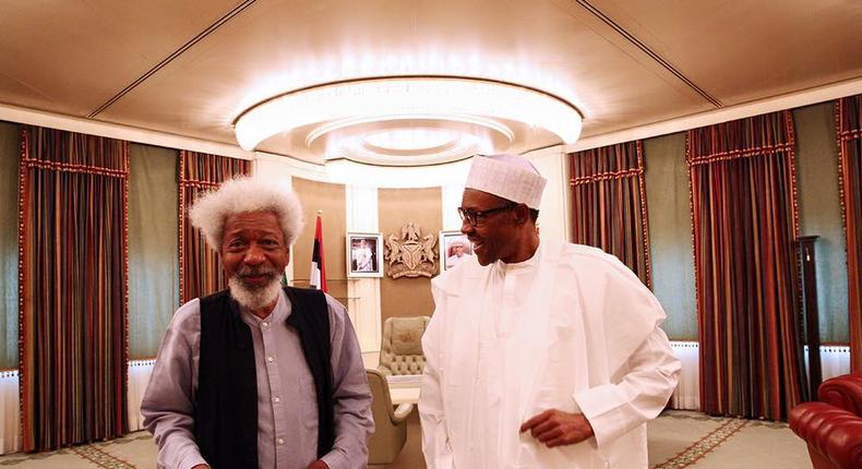 President Muhammadu Buhari meets with Nobel Laureate, Wole Soyinka at the Presidential Villa on August 11, 2016