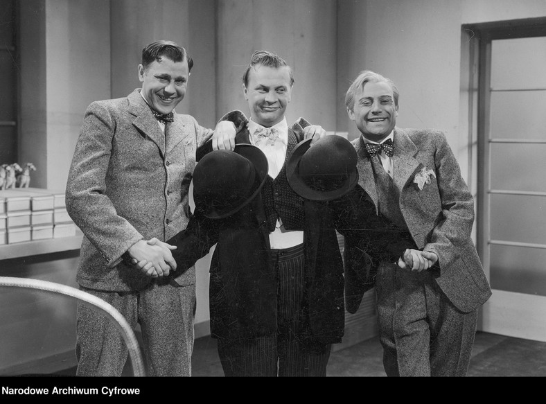 Stanisław Sielański (w śr.) z Kazimierzem Wajdą i Henrykiem Vogelfangerem w filmie "Będzie lepiej" (1936)