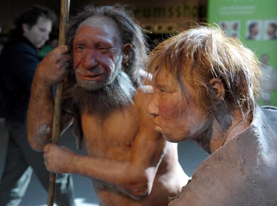 A rekonstrukció szerint ilyenek lehettek a neandervölgyi férfiak és nők/Fotó: AFP