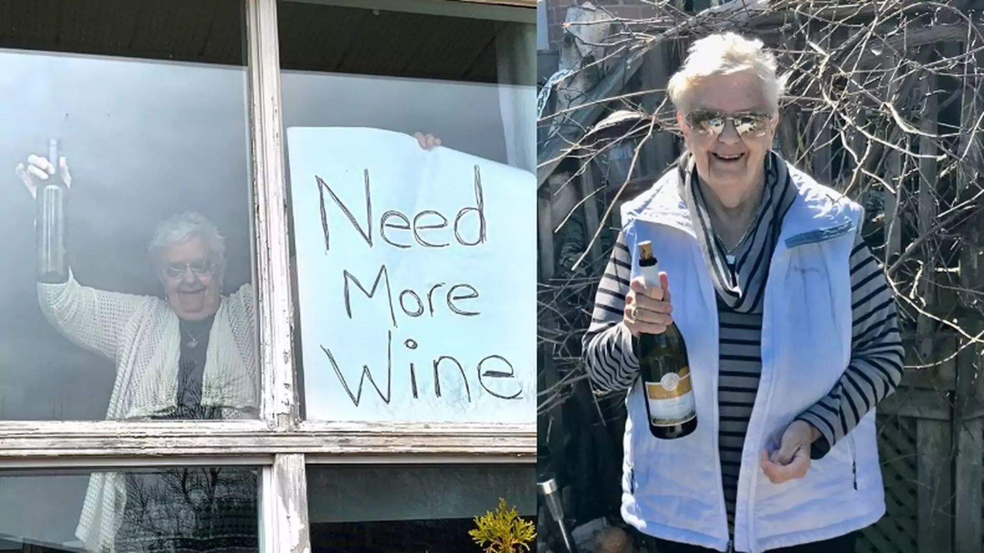 "Więcej wina!" - zdjęcie 82-letniej babci na kwarantannie podbiło internet