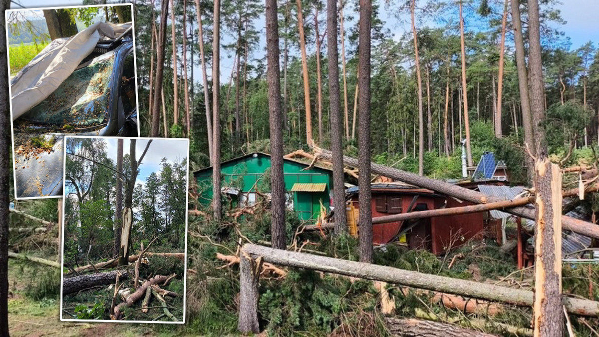 Trąba powietrzna zmiotła ośrodek wypoczynkowy na Mazurach. Strażacy mówią o cudzie