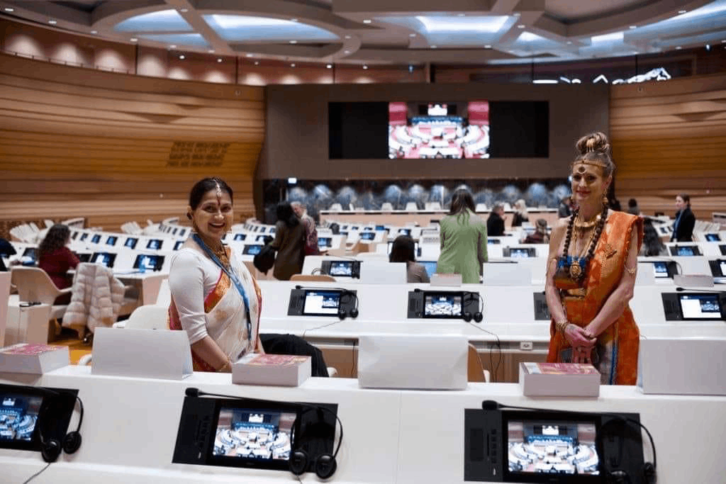 Zástupkyne krajiny Kailasa na zasadnutí OSN