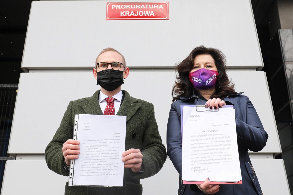 Posłowie KP Lewicy Beata Maciejewska oraz Maciej Kopiec