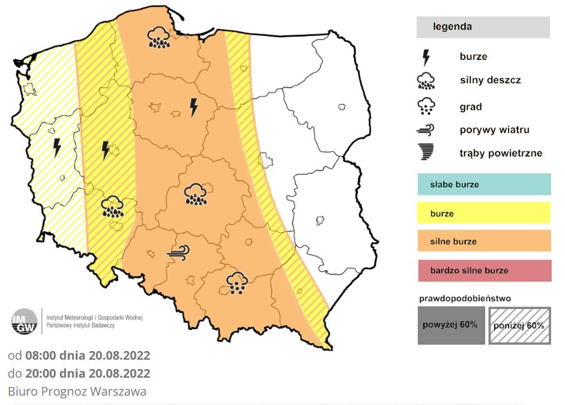 Prognoza burz na sobotę