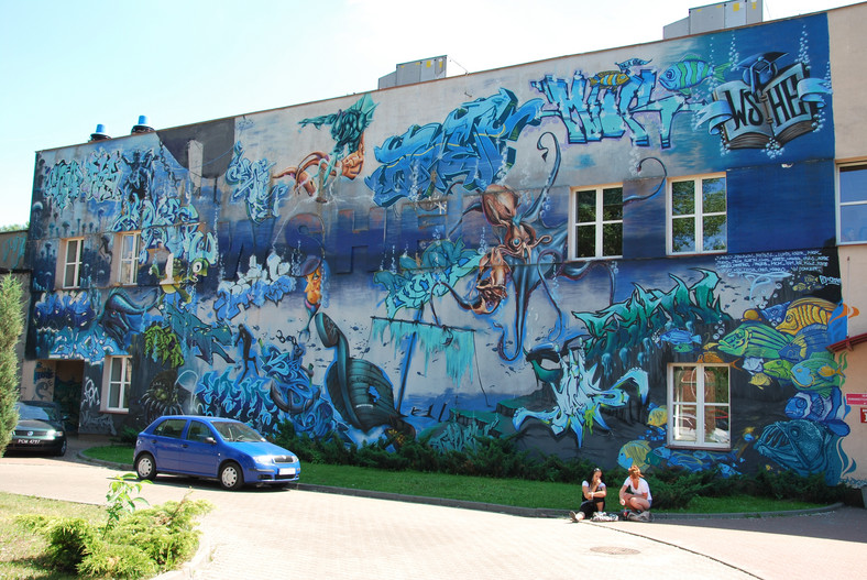 Mural na terenie łódzkiej AHE
