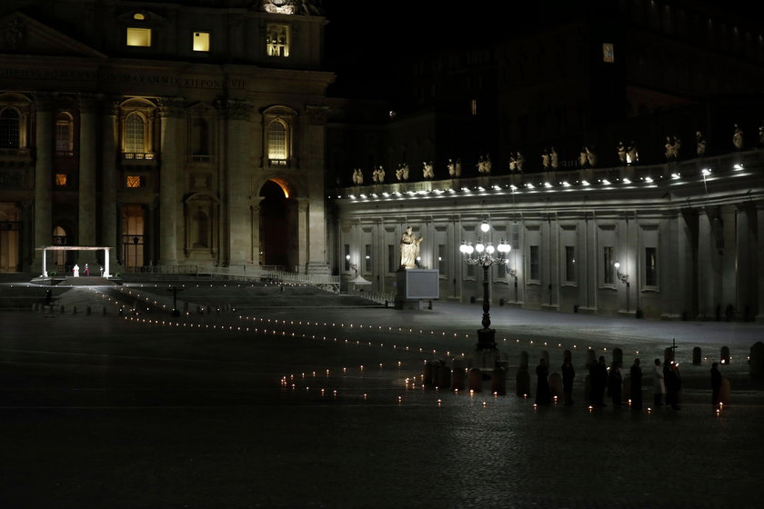 Pope Francis leads the Via Crucis (Way of the Cross) procession during Good Friday celebrations in V