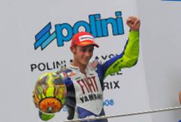 MotoGP: Rossi zwycięża, Simoncelli mistrzem w klasie 250 ccm