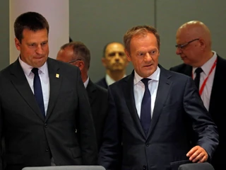 Szef Rady Europejskiej Donald Tusk i premier Estonii Juri Ratas