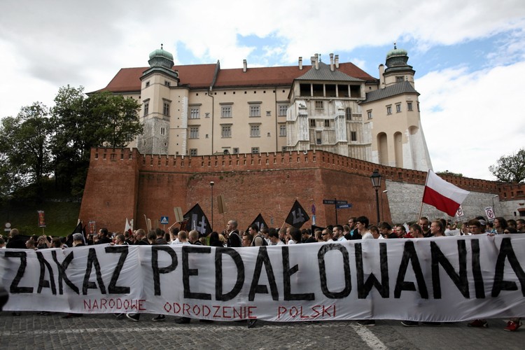 Dwie manifestacje w Krakowie. Homoseksualiści kontra narodowcy