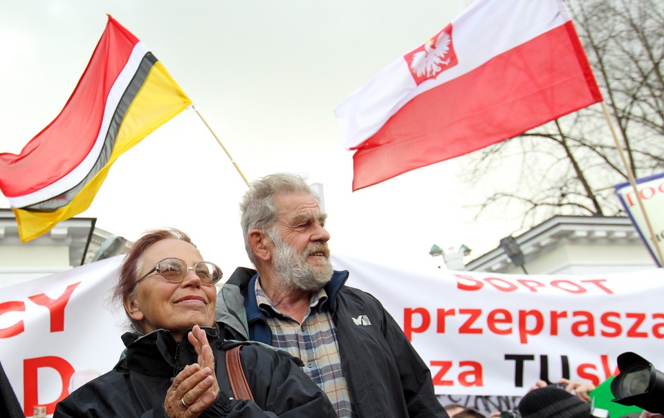 WARSZAWA DEMONSTRACJA PRZED AMBASADĄ ROSYJSKĄ