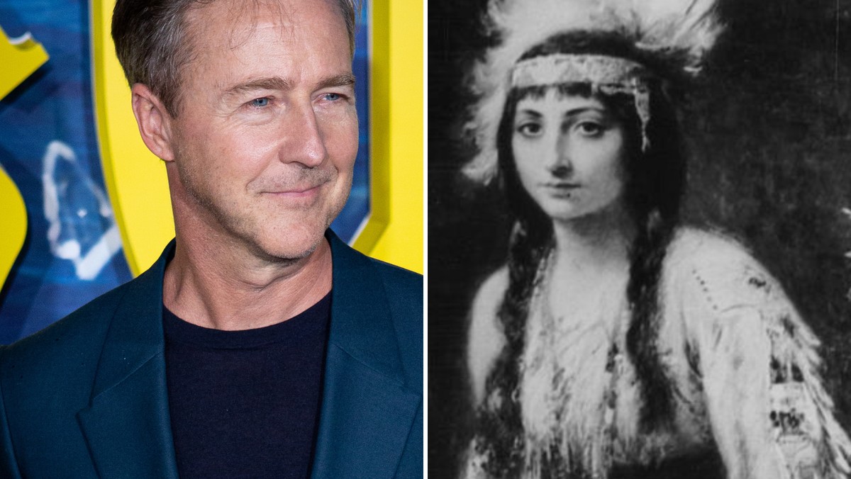 Edward Norton jest spokrewniony z... Pocahontas. Przeżył szok na wizji