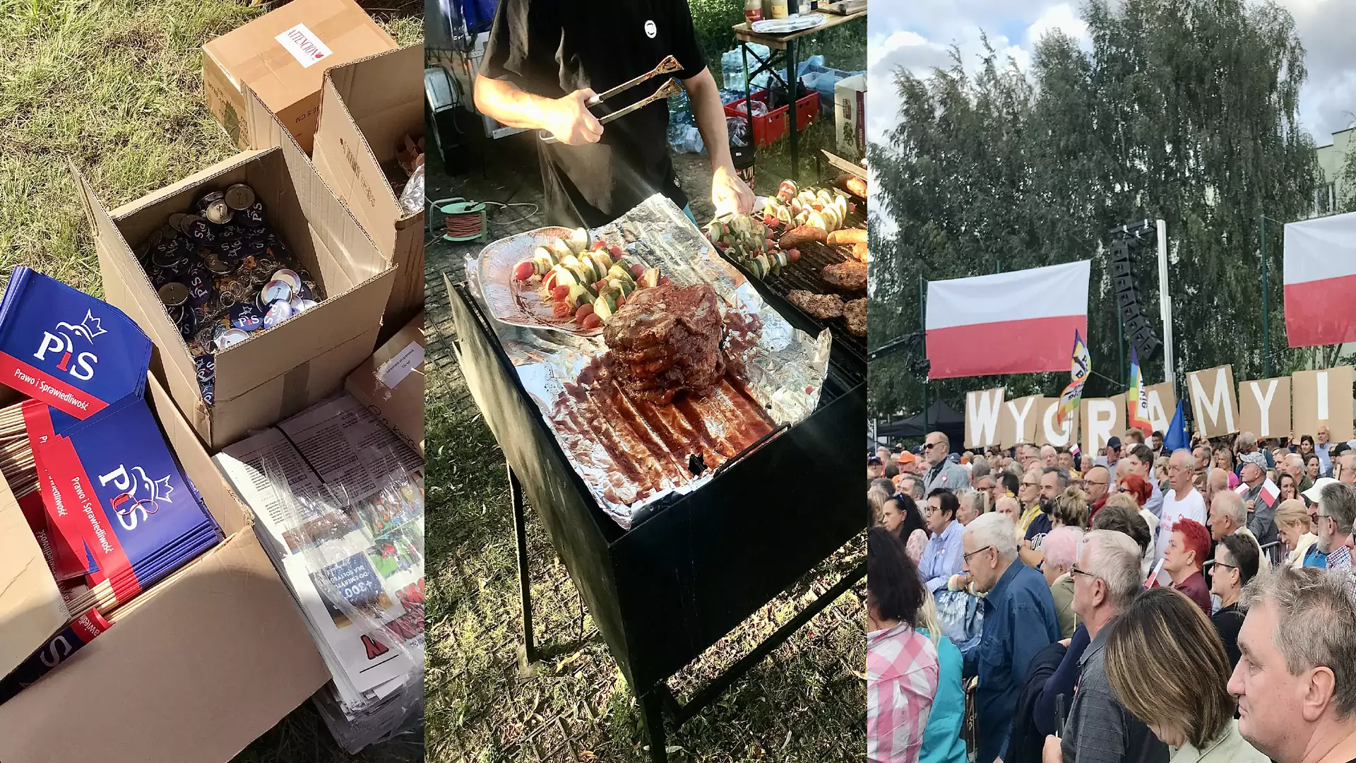 Piwo, kiełbasa, wata cukrowa — tak wyglądają wiece wyborcze w Polsce