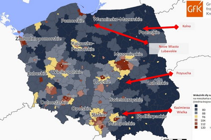 Polska A, B i... Z, czyli mapa polskiej biedy. Na niej nie tylko Ściana Wschodnia