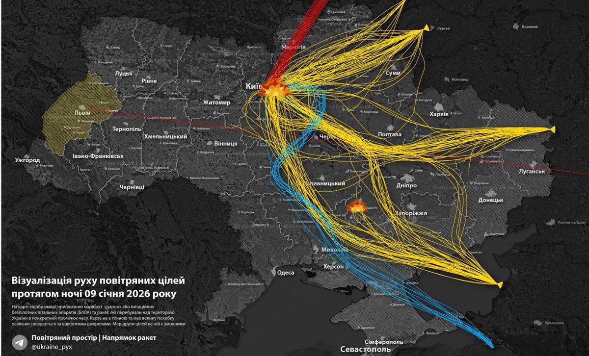 Atak na Ukrainę. Pojedyncza czerwona linia to trasa "Oriesznika"