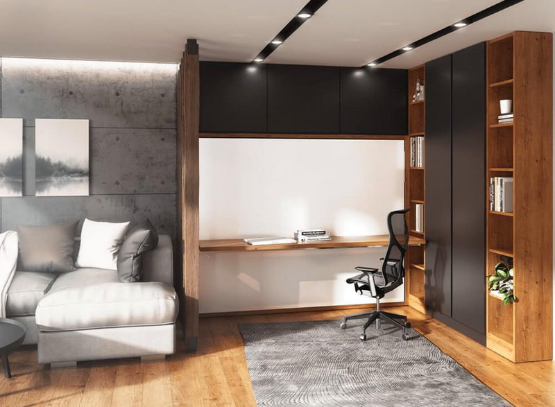 Wielofunkcyjne meble do małych mieszkań to np. łóżko i biurko w jednym meblu!, proj. Transforms