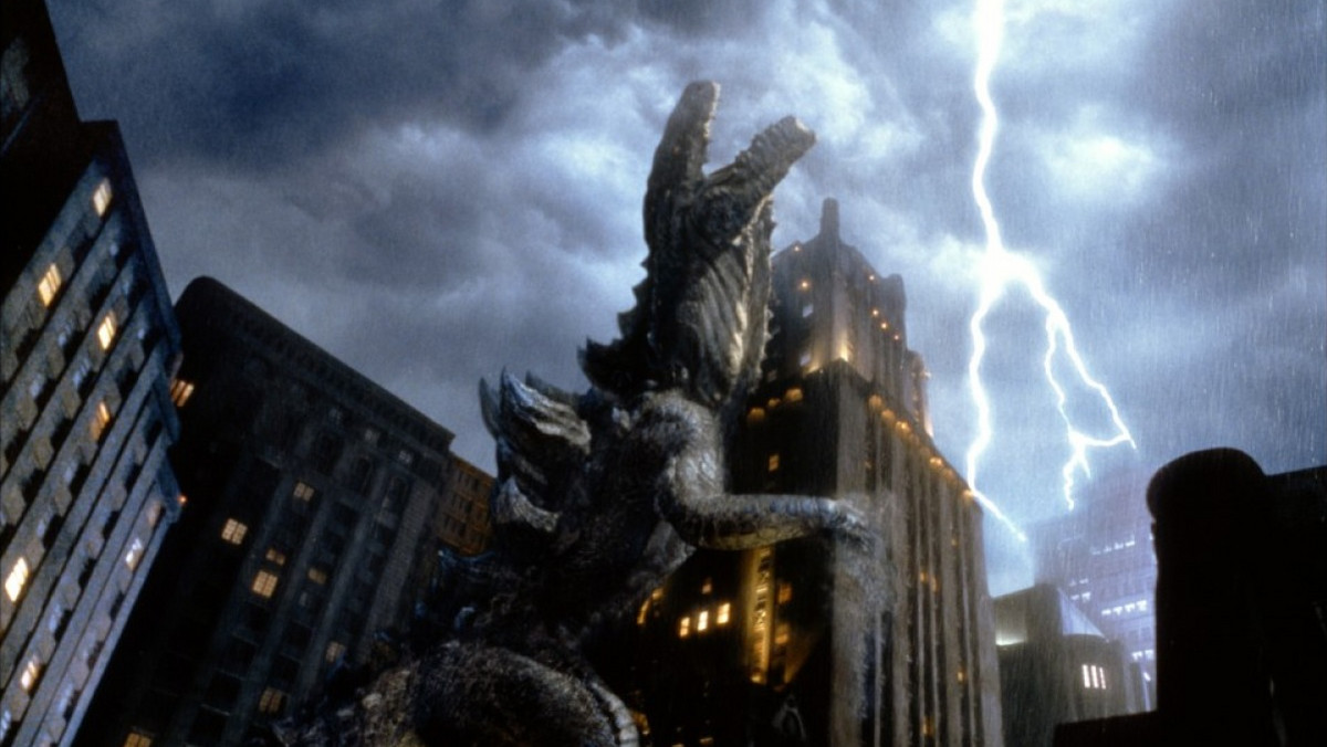 "Godzilla" (Godzilla), reżyseria: Roland Emmerich. Obsada: Matthew Broderick, Jean Reno, Maria Pitillo, Hank Azaria. USA 1998.