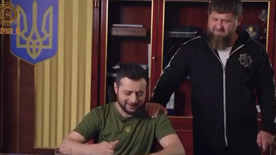 Kadr z propagandowego filmiku Kadyrowa, fot. Twitter