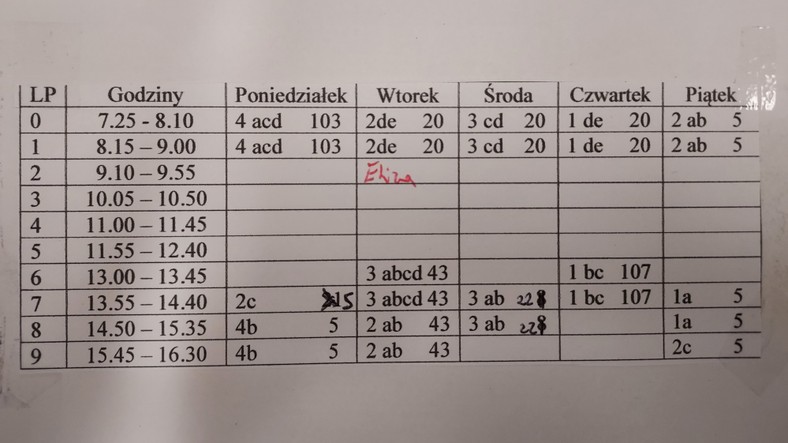 Plan z 23 okienkami