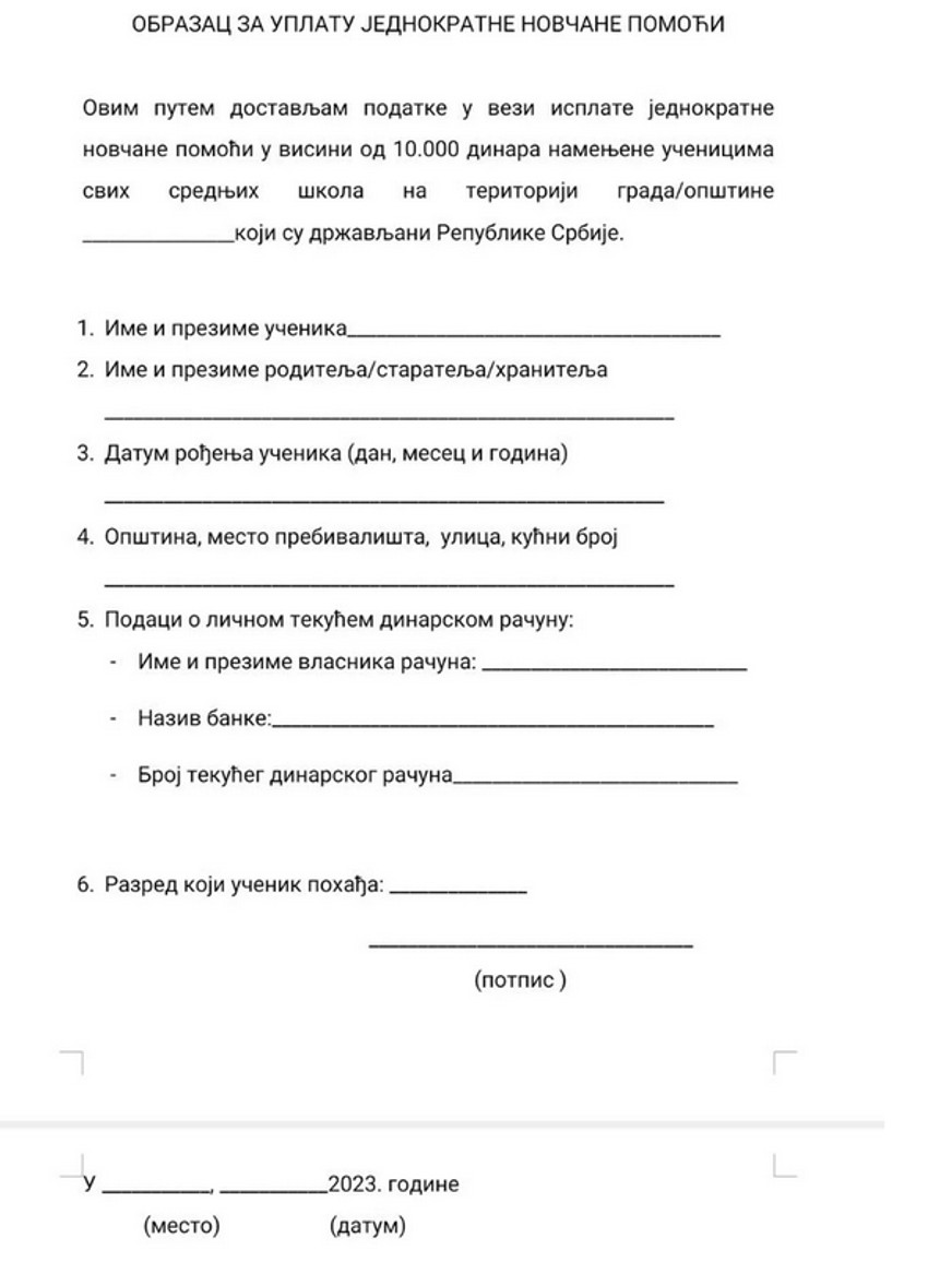 Pisana forma formulara