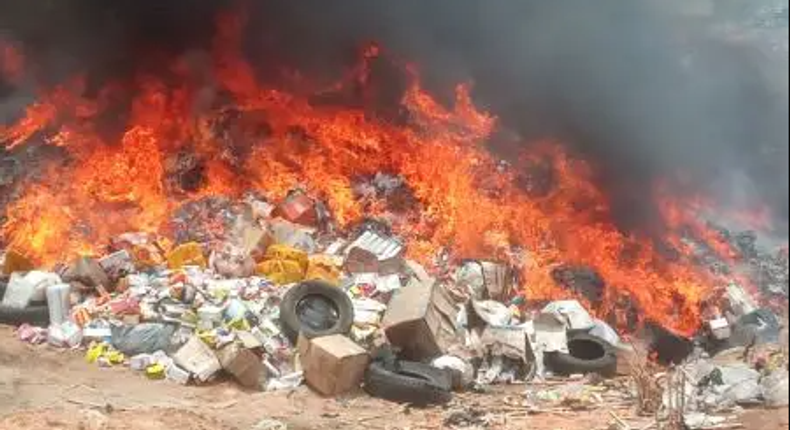 NAFDAC destroys expired goods/Illustration [The Sun Nigeria]