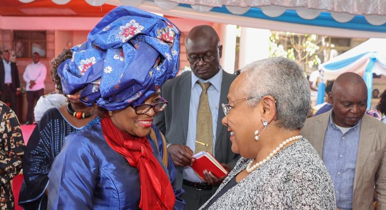 Dr Barbara Odudu Magoha with former First Lady Margaret Kenyatta on January 31, 2022