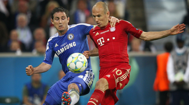 Lampard nagy csatát vívott a müncheni döntőben a Bayern holland ászával, Arjen Robbennel / Fotó: Gettyimages