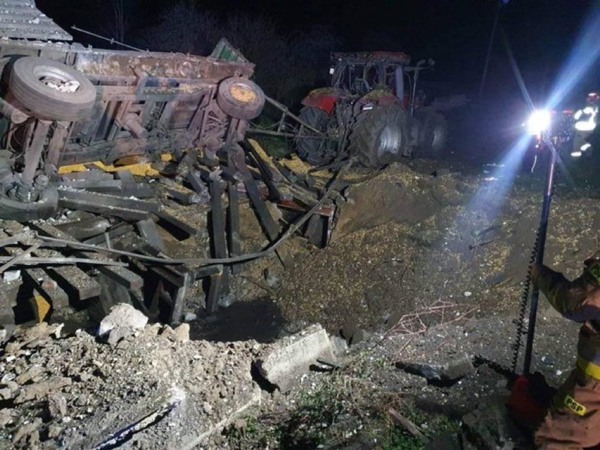 Miejsce eksplozji rakiety w Przewodowie