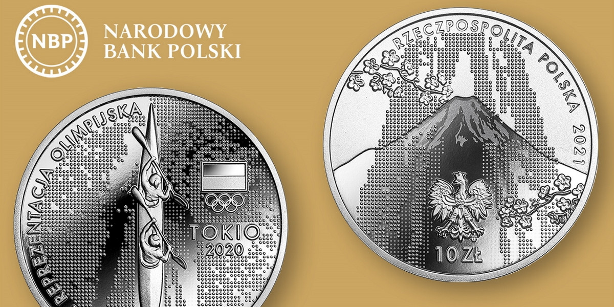 Tak wygląda srebrna moneta o nominale 10 zł „Polska Reprezentacja Olimpijska Tokio 2020”.