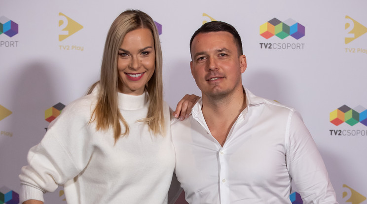 Az Arena4 sportcsatorna műsorvezetői, Gyenesei Leila és Monoki Lehel két éve alkotnak párt / Fotó: Czerkl Gábor