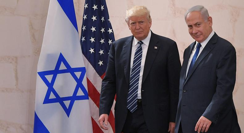 US President Donald Trump (L) arrives at the Israel Museum to speak in Jerusalem on May 23, 2017, accompanied by Israeli Prime Minister Benjamin Netanyahu.MANDEL NGAN/AFP via Getty Images