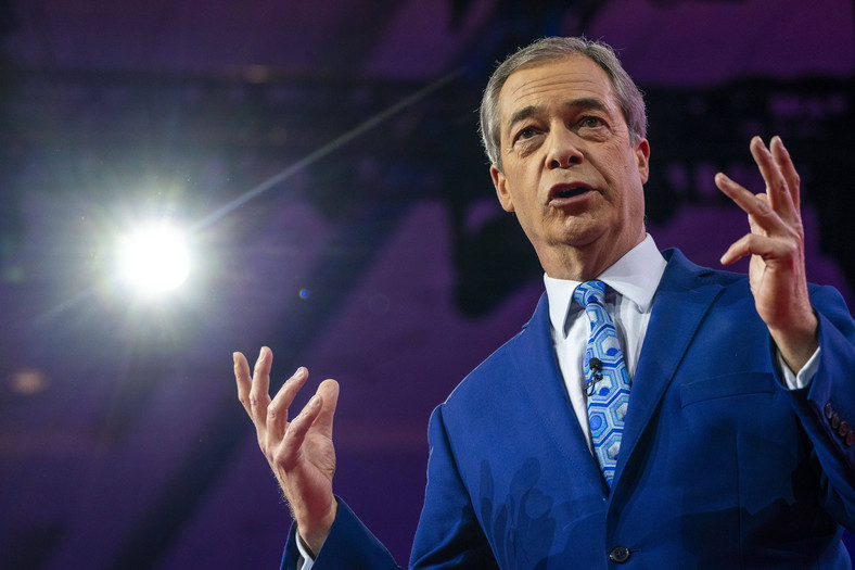 Nigel Farage, jeden z czołowych polityków popierających Brexit, 2023 r.