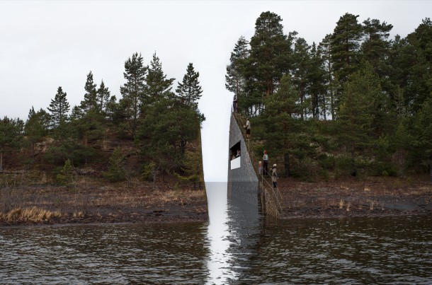 Projekt monumentu, który ma powstać na wyspie Utoya