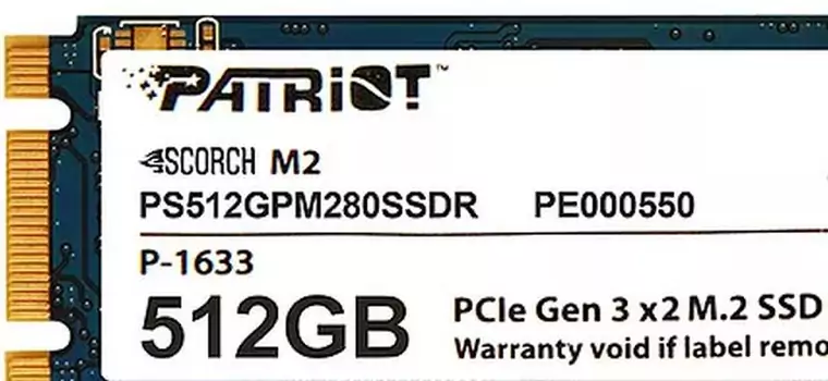 Patriot Scorch M2 512 GB - test taniego nośnika NVMe