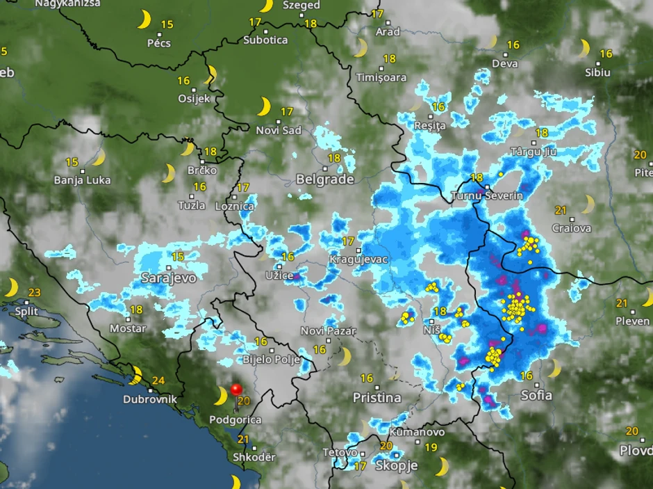 Kretanje kiše u 4 sata