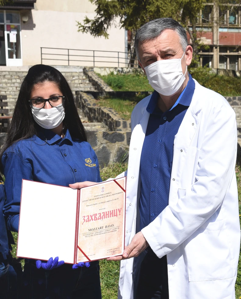 Dr Zlatan Elek - Zahvalnica kompaniji Mozzart