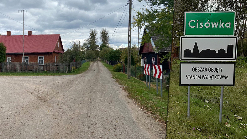 Wieś Cisówka w strefie stanu wyjątkowego. 