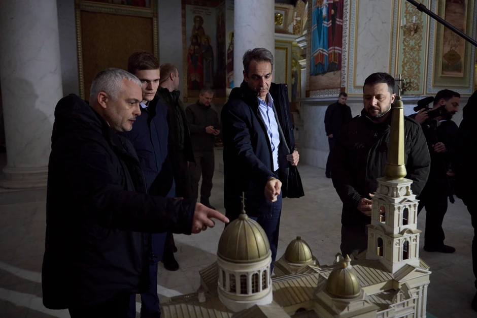 Grčki premijer Kirijakos Micotakis i ukrajinski predsednik Volodimir Zelenski u Odesi