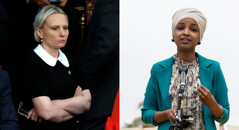 Republican Rep. Victoria Spartz of Indiana and Democratic Rep. Ilhan Omar of Minnesota.Anna Moneymaker and Drew Angerer/Getty Images