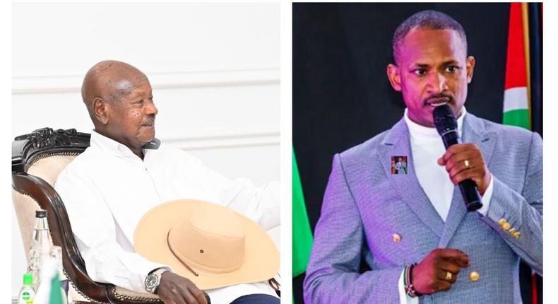 President Museveni and Kenyan MP Babu Owino