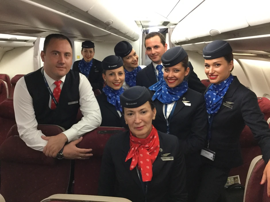 Posada aviona "Er Srbije" u novom erbasovom avionu, na letu za Beograd 