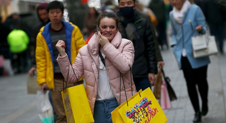 Shoppers in Oxford Street, London