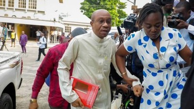 Godwin Emefiele during his first court appearance on July 25, 2023 [TheCable]