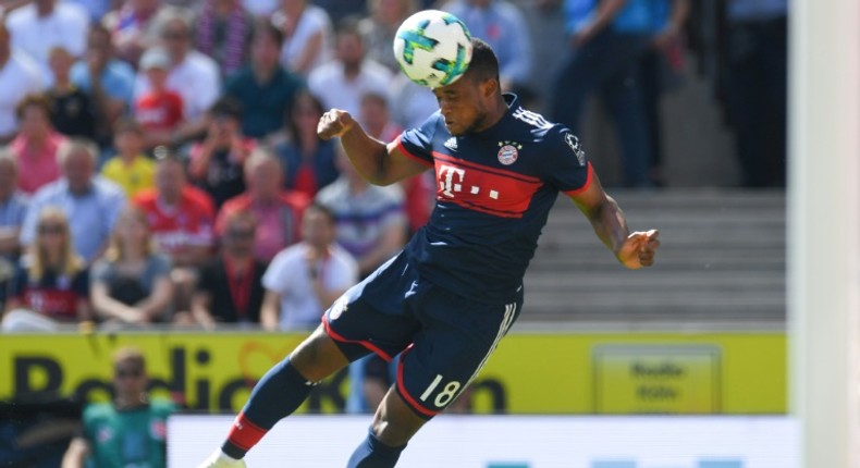 A file photo of Cameroon scorer Franck Evina playing for German giants Bayern Munich last year