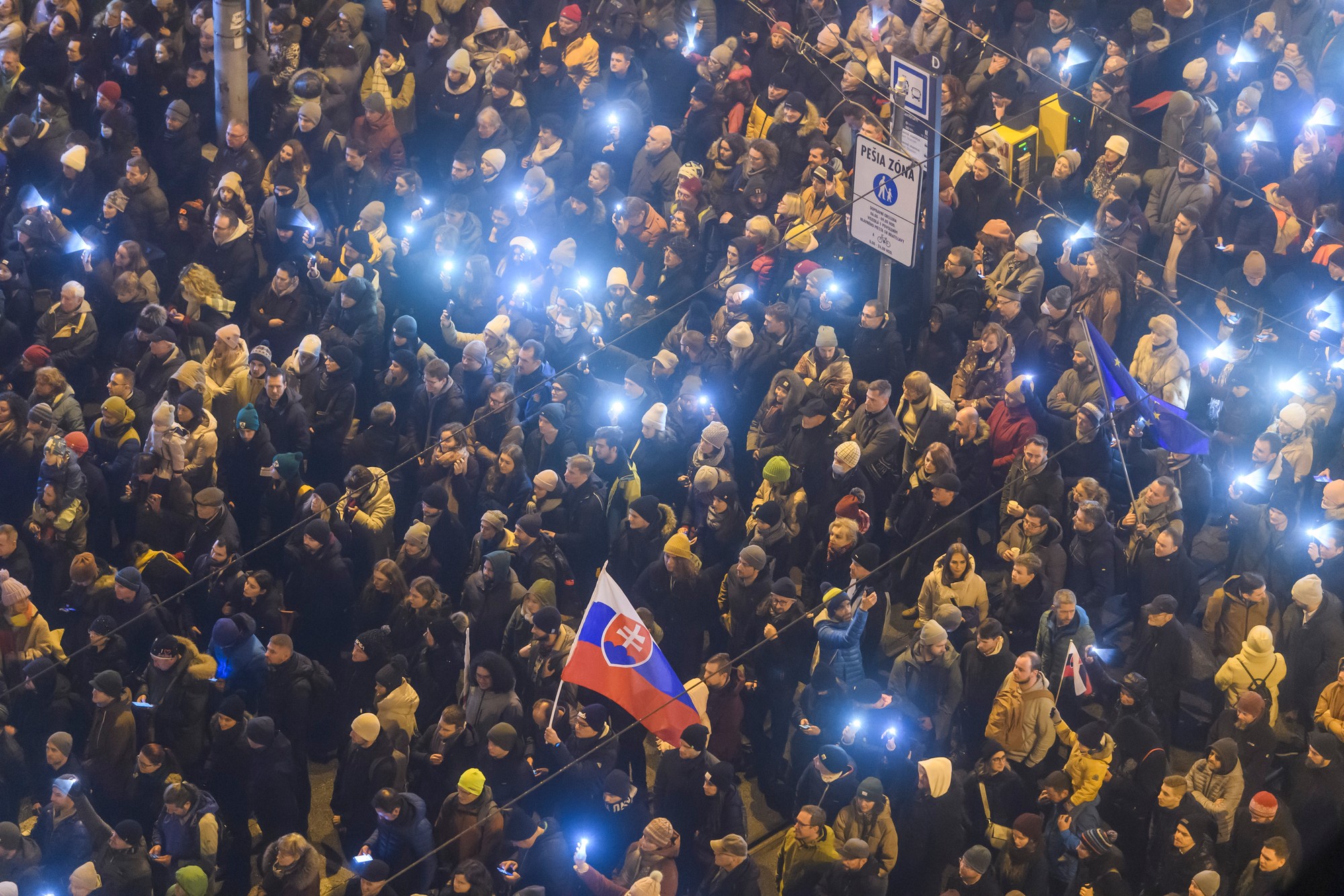 Protestné zhromaždenie SaS, PS a KDH v Bratislave