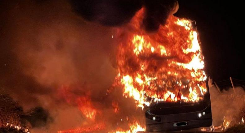 13 killed, 2 injured as truck rams into bus sparking flames in Kogi [BBC]
