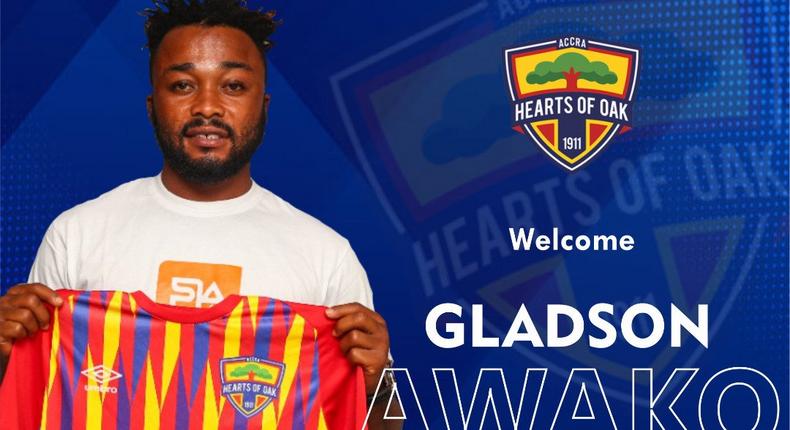 Hearts of Oak officially announce signing of Gladson Awako from Great Olympics