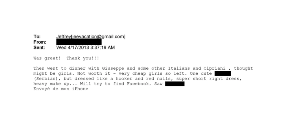 Epstajn je pomenuo devojku iz Srbije u prepisci poslatoj nepoznatoj osobi 2013.