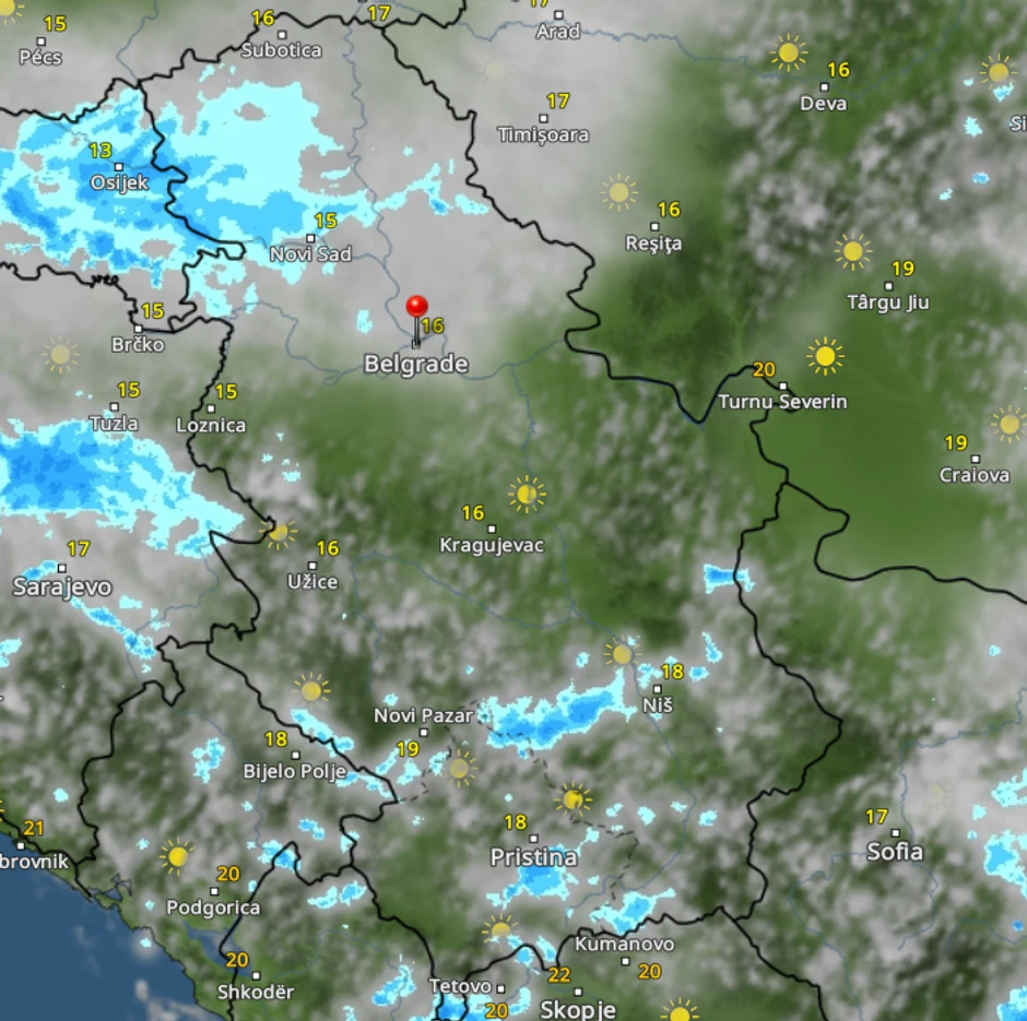 Nova tura padavina od 16h