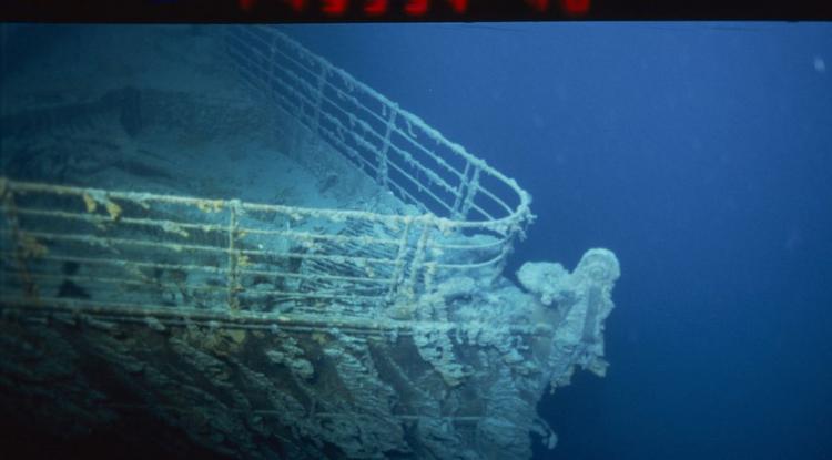A Titanic óceán mélyén fekvő orra