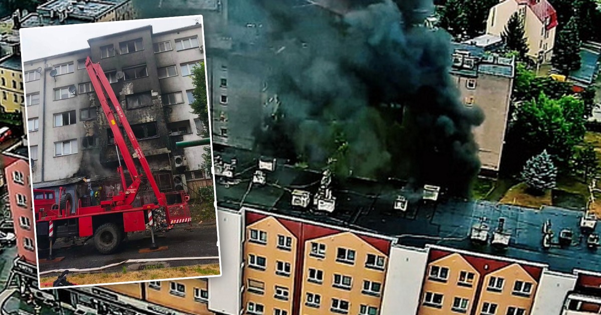 Płonący blok w Strzelinie: dramatyczna ewakuacja mieszkańców